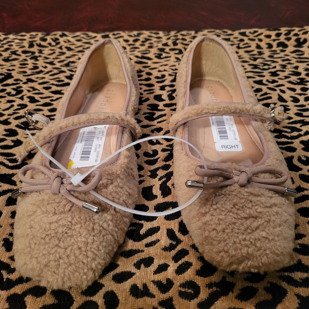 Gianni Bini Tan Fuzzy Flats